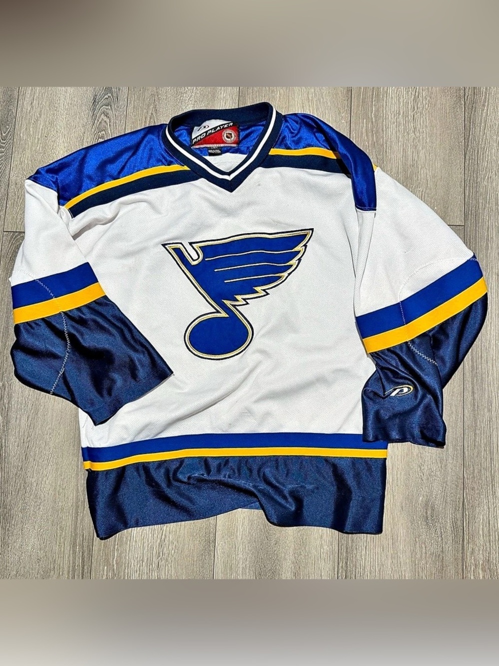 Pro Player Vintage St. Louis Blues NHL Hockey Jersey White & Blue Size Large